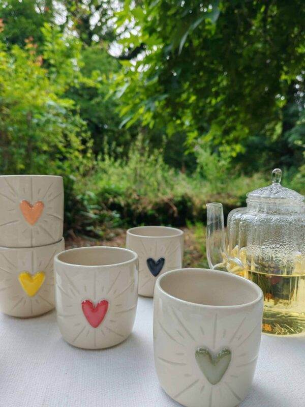 Tasse en grès "Mon cœur rayonne"